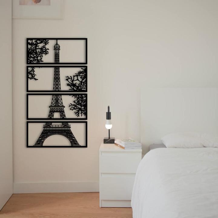 MDF Durable Eiffel Tower Wall Hanging Decorative Products (Black) - Wall Art - Wall Decor - Wall Hanging