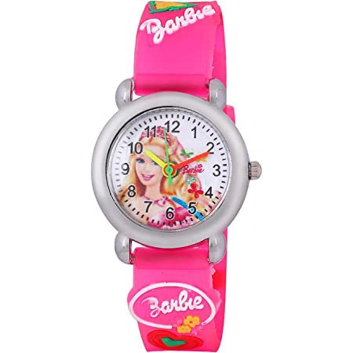 3d Doll Cartoon Character Analog Watch For Girls