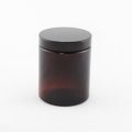 Amber glass jar of 15 Pack 8 ounce Round Glass Jars with Black Plastic Lids and White Inner Liners, Empty Jar, Food Storage Containers for Candles wax, Spice, Round Cosmetic Containers for Lotion. 