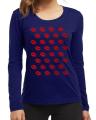 Red Lips New Fashion Navy Blue Excellent Quality High Graphic Full Sleeve T-Shirt For Women. 