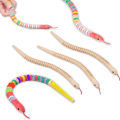10Pcs 12 Inch Unfinished Wooden Wiggly Snakes Jointed Flexible Snake. 