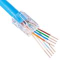 Staggered EZ RJ45 Cat6 / Cat5e Pass Through Connector - 8P8C Gold Plated Passthrough. 