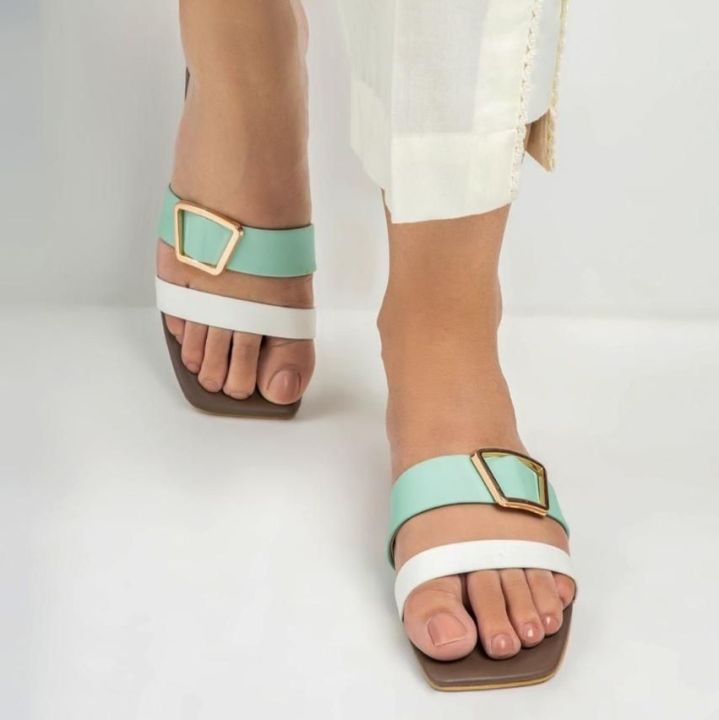 Juno Two Colors Open Toe Flat Sandals Beach Shoes By Spunkz