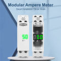 Din Rail Single Phase Ampere Meter Ac 40-500V Mini Modular Ammeter Gauge Indicator LED Digital Display, Not Transparent Durable Easy Install. 