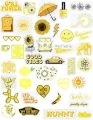 Yellow sticker sheet, A5 uncut brught , sunflower cute, journaling | Mobile laptop | cool poster. 
