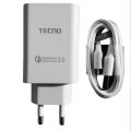 Tecno Original Super Fast Charging Charger with Cable for All Tecno Mobile Phones. 