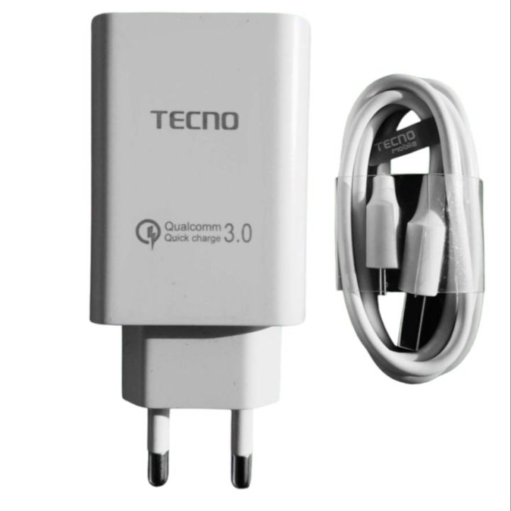 Tecno Original Super Fast Charging Charger with Cable for All Tecno Mobile Phones