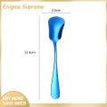 Enigma- Rust-proof Kitchen Utensils Colorful Stainless Steel Long Handle Spoon for Dessert Cake Soup Salad Coffee Ice Cream Kitchen Utensil Cutlery Flatware Comfortable Grip Spoon. 
