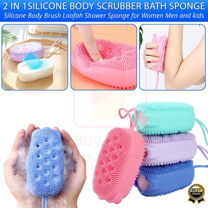 Silicone%20Body%20Scrubber%20Bath%20Sponge%20-%202%20in%201%20Exfoliating%20Body%20Brush%20Loofah%20Shower%20Sponge%20for%20Women%20Men%20and%20kids%20-%20Image%202