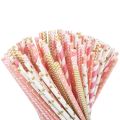Party handmade children's white color paper straws 100 disposable degradable net red environmental protection. 