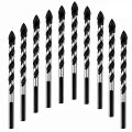 Multirpose Drill Bits, 10-Piemm Multi-material Drill Bit Set for Drilling in Tile, Gl, Concrete, Brick, Wood, and Plastic, Tungsten Caide Tipped onry Drill Bit Set. 