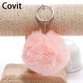 Pom Pom Key Chain Rabbit Fur Ball Key Rings. 