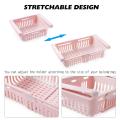4pcs Bathroom Shelves Fridge Storage Rack With Layer Refrigerator Plastic Storage Holder Kitchen Pull-Out Drawer. 