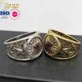 Wholesale Vintage Men Women Jewelry Zinc Alloy Wedding Shiny Gold Plated Custom Metal Sports Award Logo Championship Ring. 