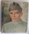 Quaid-e-Azam Portrait -with wooden frame and lamination above. 