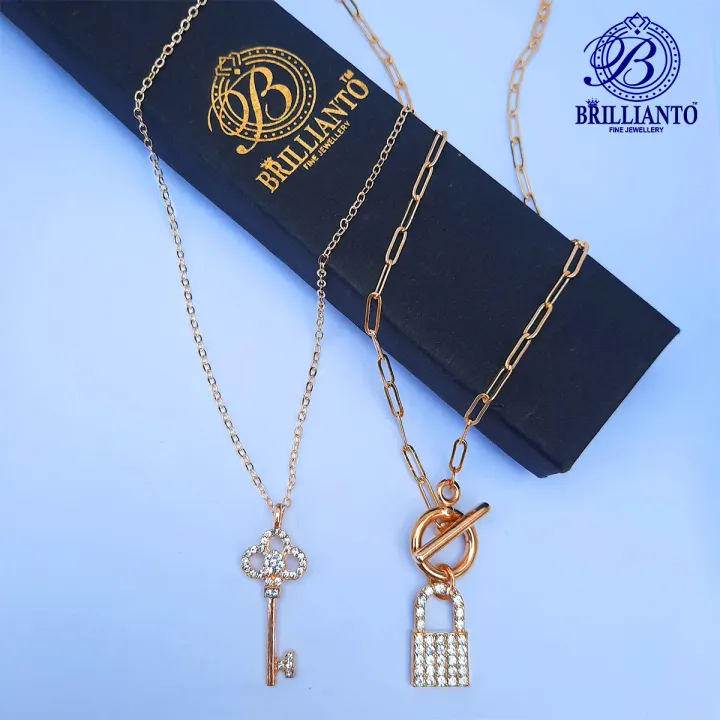 2%20Pcs%20Set%20of%20Crystal%20Lock%20and%20Key%20Necklace%20Pendant%20for%20Girls%20Golden%20Shiny%20Stylish%20Long%20lock%20Chain%20For%20Girls%20lock%20locket%20-%20Image%202