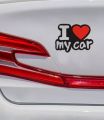 I Love My Car Sticker (Black & Red),  Car decoration, Car Accessories, Stickers for Car. 