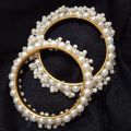 Pearl Bangles- White Beads Choriya. 