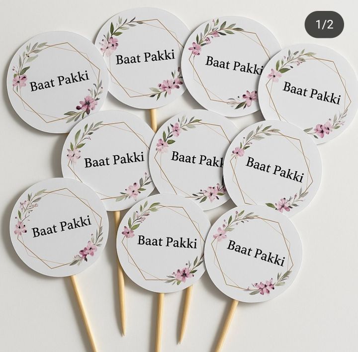customize Baat pakki toppers for wedding cupcake engagment toppers pack ...