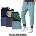 Bindas Collection Pack Of 2 New Zipper Pocket French Terry Trouser For Men And For Boys. 