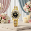New Rhinestone Decor Round Girls Watch Women Quartz Dress Wristwatch Ladies Watch for Girls. 