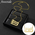 Customized 1-3 Names Three Layers Fashion Stainless Steel Necklace Personalized Letter Heart Pendant Nameplate for Women Gift. 