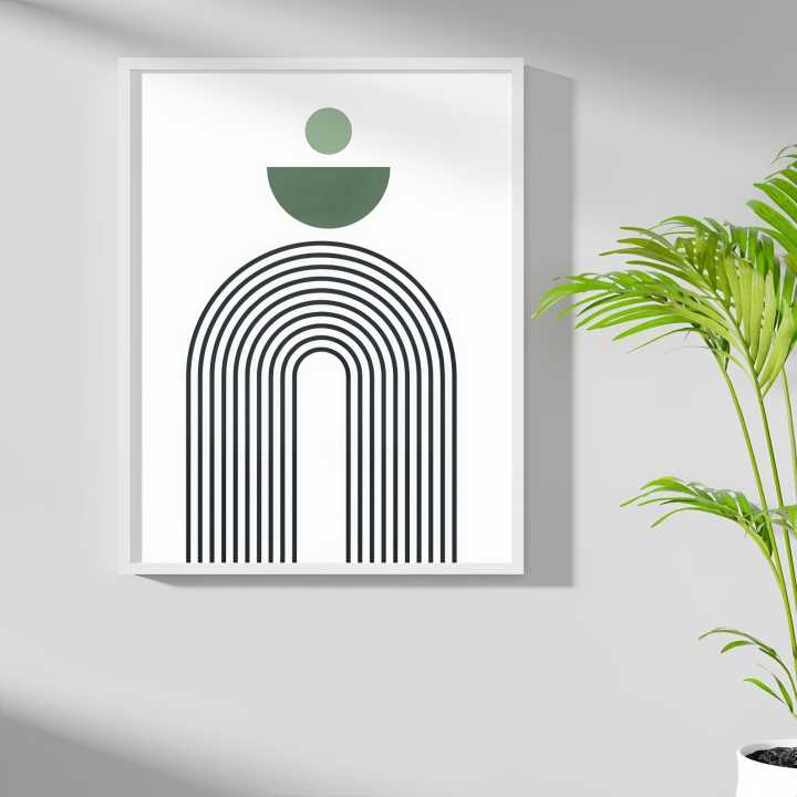 Minimalist Abstract Wall Art – Modern Geometric Print with Frame for ...