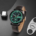 Fashion Men's Casual Leather Watch Luxury Stainless Steel Quartz Watches Man Calendar Luminous Leather Clock relogio masculino. 