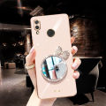LECOMES for Huawei Nova 3i Back Cover with Bowknot Makeup Mirror Luxury 6D Plating Shiny Phone Case Soft Silicone Square Mobile Cases Pouch for Girls Boys. 