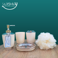 Wishly Plastic Bathroom Accessory 5 Pcs Set Plain Mod Design Soap/Hand wash Dispenser, Bathroom Tumbler, Soap Dish, Toothbrush Holder, Toothbrush Cup & Shower Loofah Ball/Sponge for Countertop Home Decor Housewarming Gift Set.. 