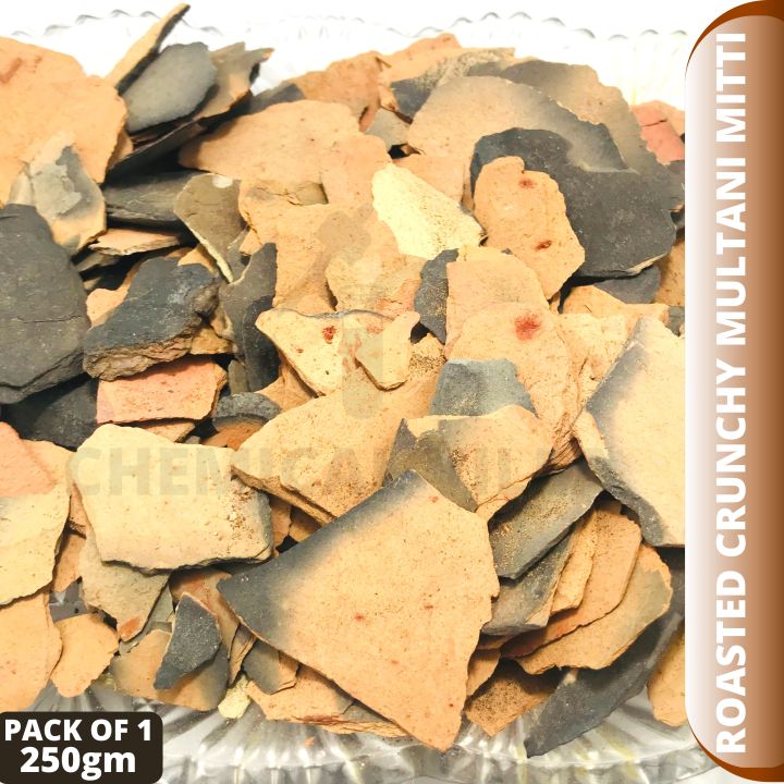 roasted crunchy multani mitti 250 gram pack ,multani mitti for eating-multani mitti roasted bhuni hui