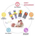 4 Pcs Baby Rattle Set Toys Infant Wrist Strap Baby Socks Foot Finder Educational Handbells Cute Spider Cartoon. 