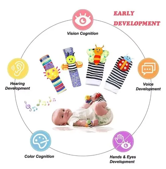 4%20Pcs%20Baby%20Rattle%20Set%20Toys%20Infant%20Wrist%20Strap%20Baby%20Socks%20Foot%20Finder%20Educational%20Handbells%20Cute%20Spider%20Cartoon%20-%20Image%202