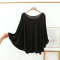 Fat MM200 pounds plus fat loose fit oversized modal base shirt thin long sleeved home suit bat sleeve women's t shirt. 