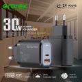 Erorex High Quality PD fast Adapter, PD-C13, Dual Port_PD.30W+USB 18W Quick and fast Charging Compatible with Android and iOS Devices_Erorex Charger. 