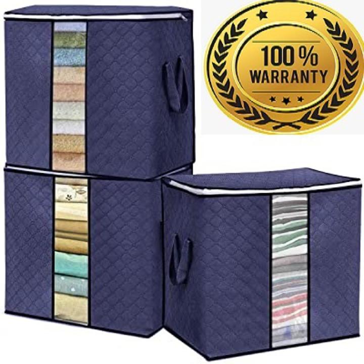 Pack Of 3 New Waterproof Home Storage Foldable Bag 100 gram Oxford Cloth Bedding Suits Pillows Organizer Zipper Bag