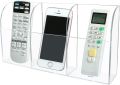 Transparent Acrylic Wall Mount Mobile Phone Charging Holder Stand AC Remote Holder 1/2/3/ Campartments. 