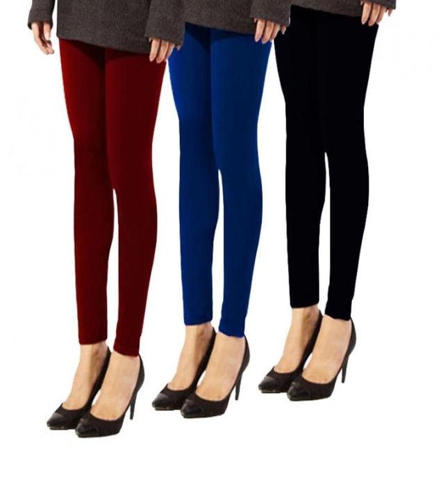 Pack Of 5 - Multicolor Fleece Tights For Women
