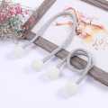 2 PCS Magnetic Pearl Curtain Buckle Magnetic Curtain Tiebacks Convenient Drape Tie European Style Decorative Weave Rope Curtain Rings & Buckles Holder for Window Sheer Blackout Draperies, Braided Straps Ball Buckles,  Parday. 