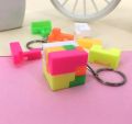 Intelligence Cube Puzzle Educational Lock Toy Keychain Keyring Holder - Puzzle with Key Chain Rings. 