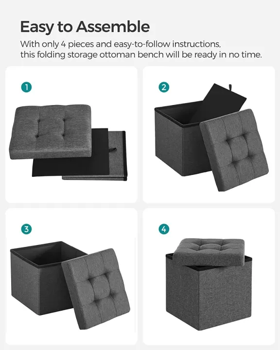 Fabric%20Linen%20Storage%20Ottoman,%20Padded%20Foldable%20Bench,%20Chest%20with%20Lid,%2040L%20Capacity,Fabric%20Storage%20Box%20&%20Sofa%20with%20Cloth%20Organizer%20Cubes%20Organizer%20with%20%20Holds%20up%20to%20300%20Kg%20For%20Bedroom,%20Hallway,%20Living%20Room,%20Dark%20Grey%20-%20Image%202