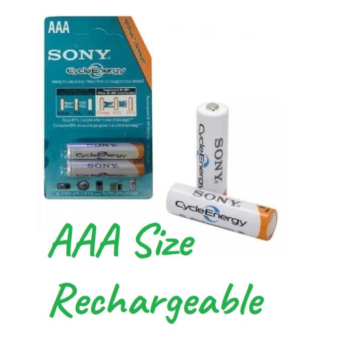 Imported Sony Cycle Energy Rechargeable AAA Batteries Cells Pack of 2 Pieces/Pcs 1.2v 4300mAh 1000 Cycles