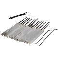 RHS Online Transparent Training Padlock +15PCS Stainless Steel Hook Lock Pick Set Locksmith Tools. 