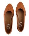 Tan Faux Leather Pump Flats For Women. 