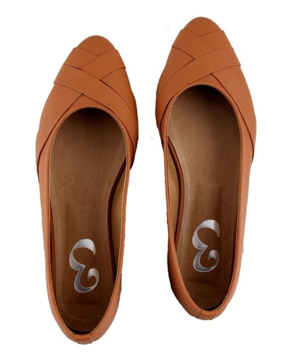 Tan%20Faux%20Leather%20Pump%20Flats%20For%20Women%20-%20Image%207