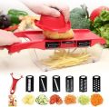 10 in 1 Mandoline Slicer Vegetable Cutter with Stainless Steel Blade Manual Potato Peeler Carrot Cheese Grater Dicer Kitchen Tool. 