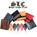 Leather Wallet and keychain Gift Set with customized name engraving ( Cow Leather ) * Super Leather Craft *. 
