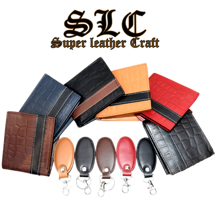 Leather%20Wallet%20and%20keychain%20Gift%20Set%20with%20customized%20name%20engraving%20(%20Cow%20Leather%20)%20*%20Super%20Leather%20Craft%20*%20-%20Image%203