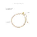WANTME 925 Sterling Silver Elegant Natural Baroque Pearl Bell Chain Bracelet for Women Simple Wedding Party Jewelry Accessories. 