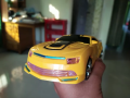 Transforming Robot Car, One Button Deformation Car Robot Toy with Realistic Race Car Sounds, LED Lights and  Bump and Go Robot Function. 